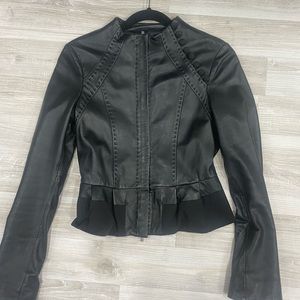 Black leather BCBG Moto Jacket